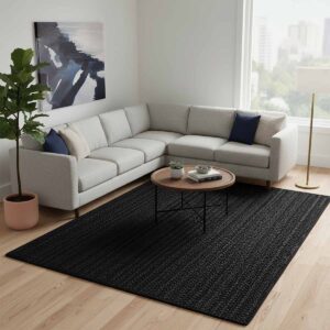 black jute rug