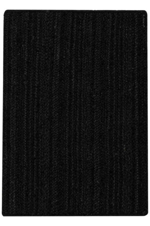 Stunning Hand Braided Black Jute Rug
