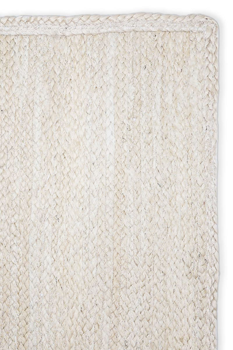 Stunning Hand Braided White Jute Rug - Image 4
