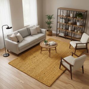 yellow jute rug