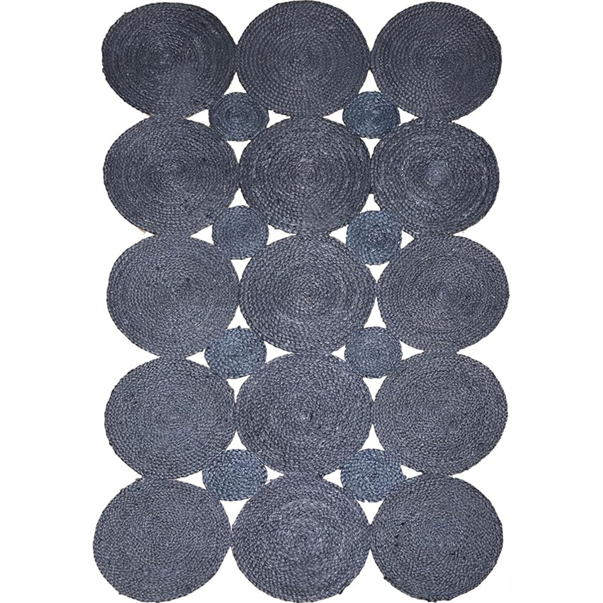 Stunning Hand Braided Designer Jute Rug Blue | 8x10 Rug