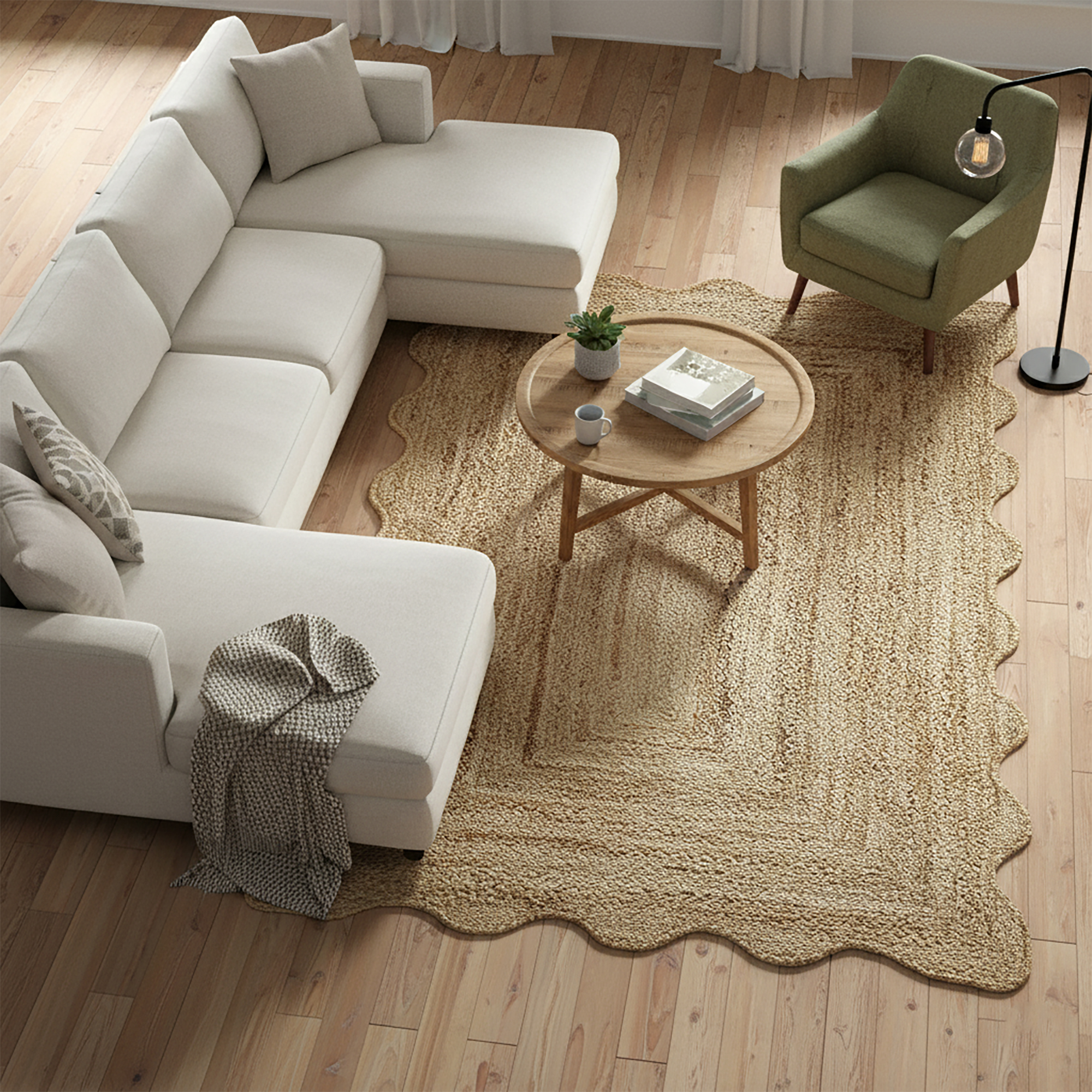 Hand Braided Jute Rug – Scalloped Rug | Best Area Rug 2026 - Image 2