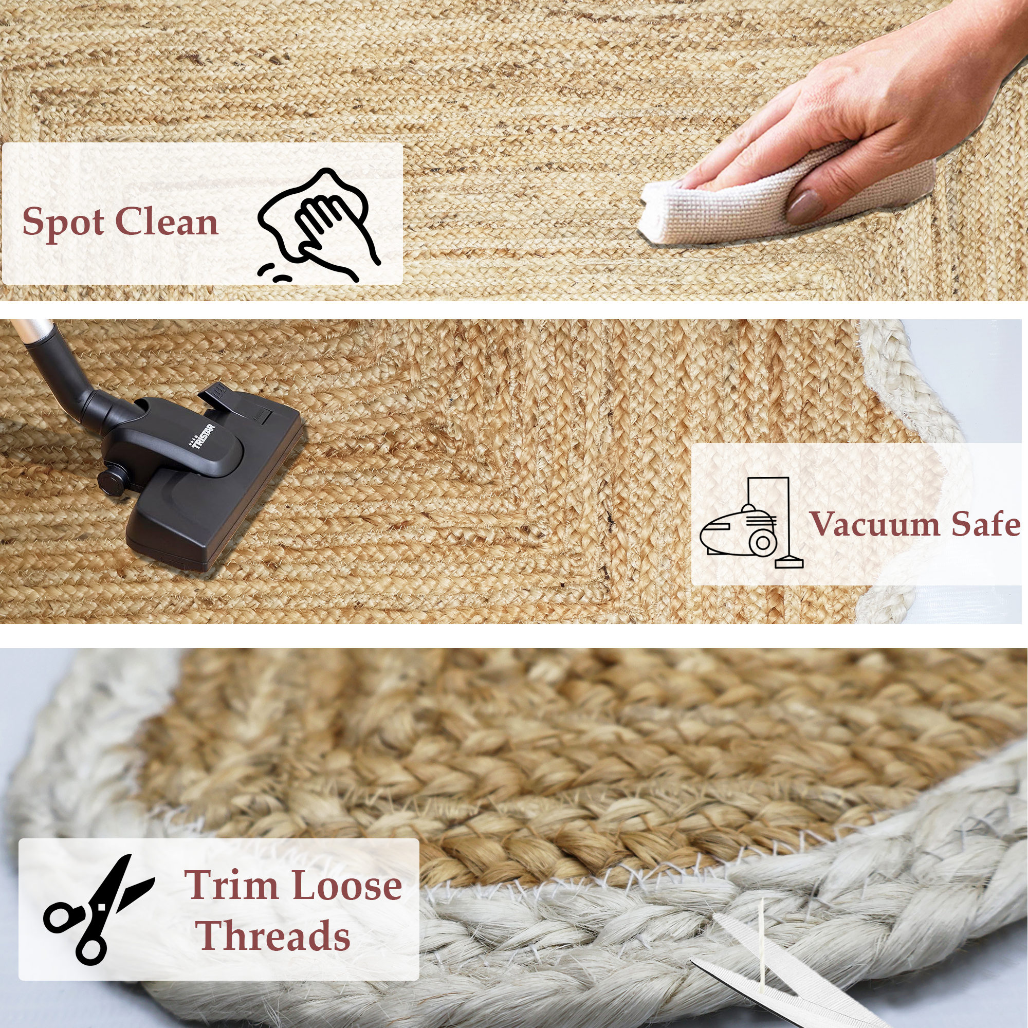 Jute Scallop Area Rug | White & Beige Hand Braided Boho Décor Rug | Best Trendy Rug 2026 - Image 4