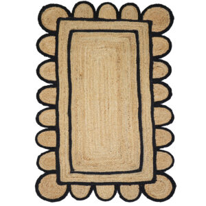 Premium Scalloped Hand-Braided Jute Rug | Top Quality Rug 2026