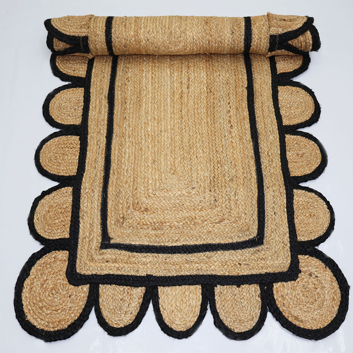 Premium Scalloped Hand-Braided Jute Rug | Top Quality Rug 2026 - Image 3