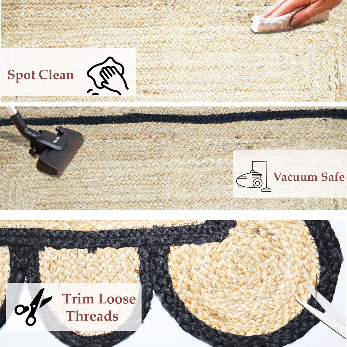 Premium Scalloped Hand-Braided Jute Rug | Top Quality Rug 2026 - Image 6