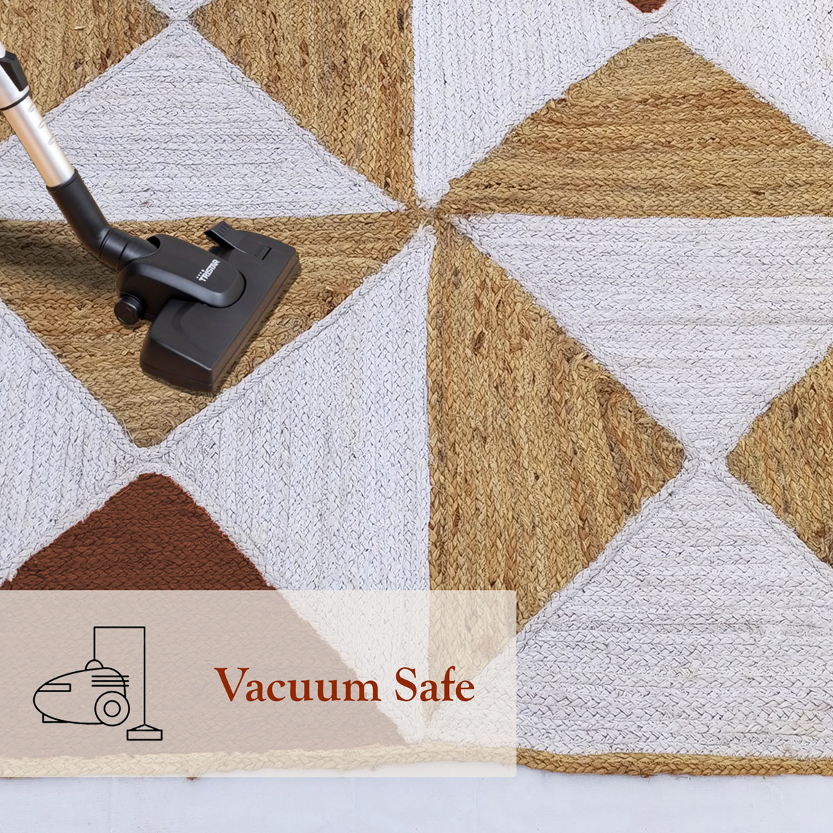 Natural Jute Geometric Area Rug - Boho Triangles Home Décor - Image 6
