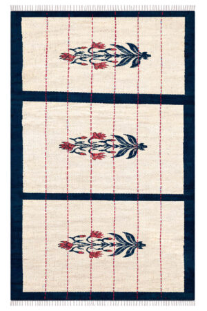 Premium Floral Rug – Hand-Stitched Kantha Cotton 4x6 Rug