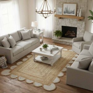 Hand Braided Jute Area Rugs for Living Room