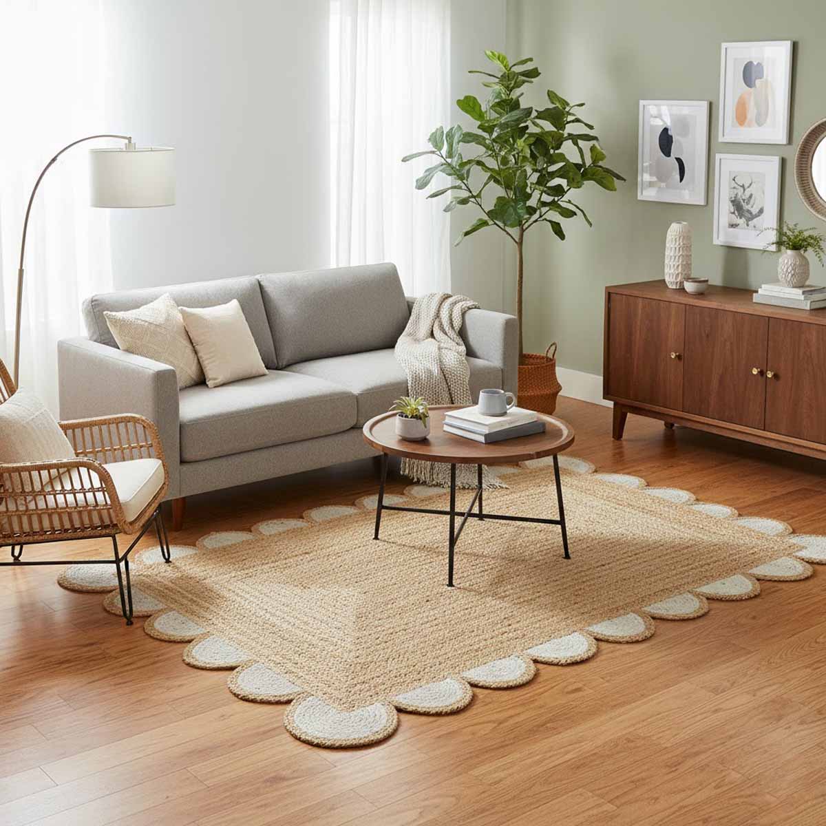 Hand Braided Jute Area Rugs for Living Room - Image 3
