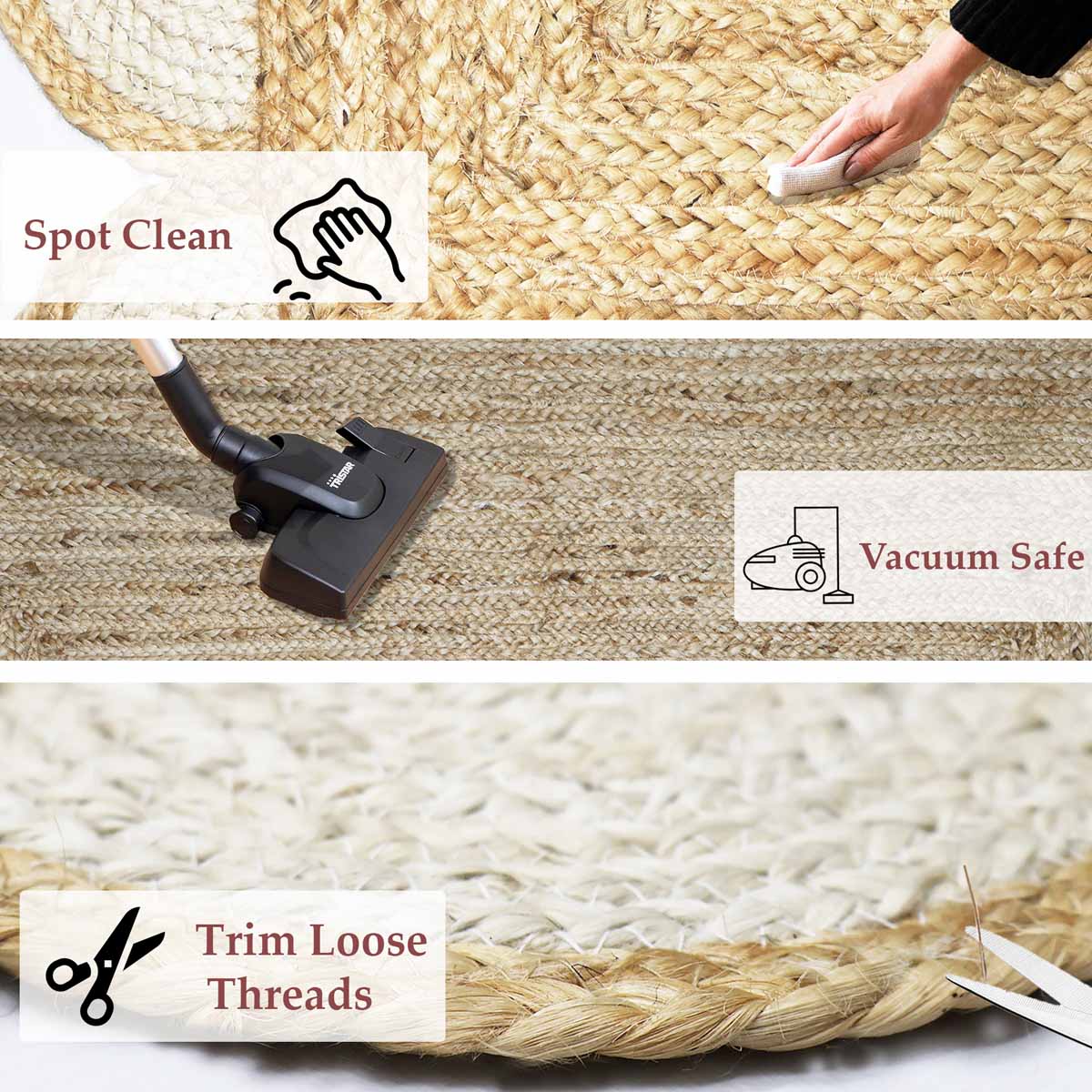 Hand Braided Jute Area Rugs for Living Room - Image 4