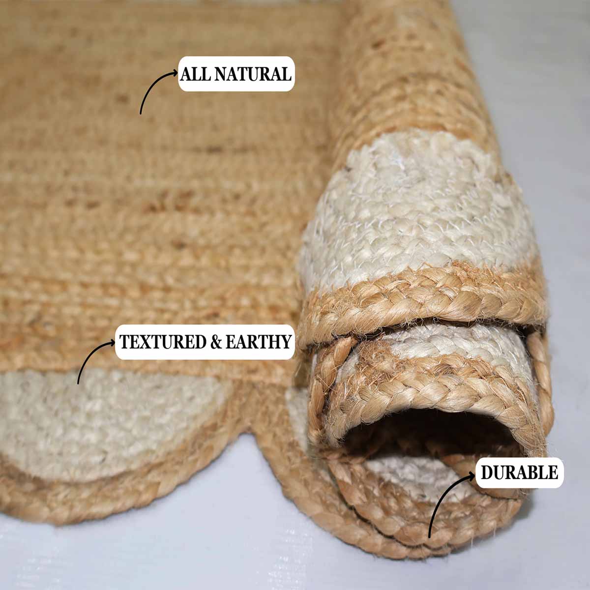 Hand Braided Jute Area Rugs for Living Room - Image 6