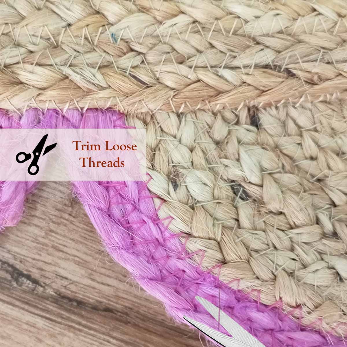 Hand Braided Round Pink Border Jute Rugs - Image 4