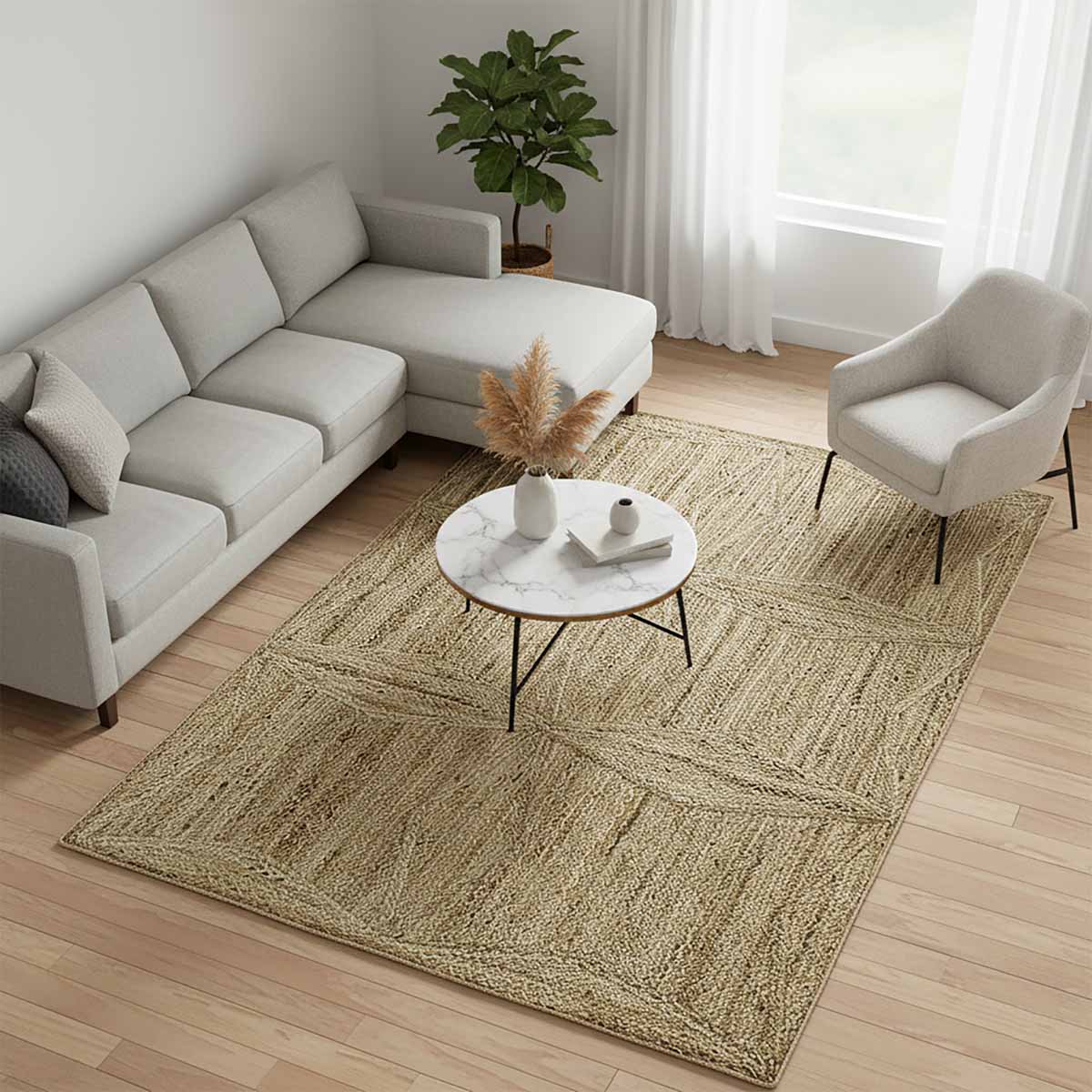 Hand Braided Natural Jute Area Rugs