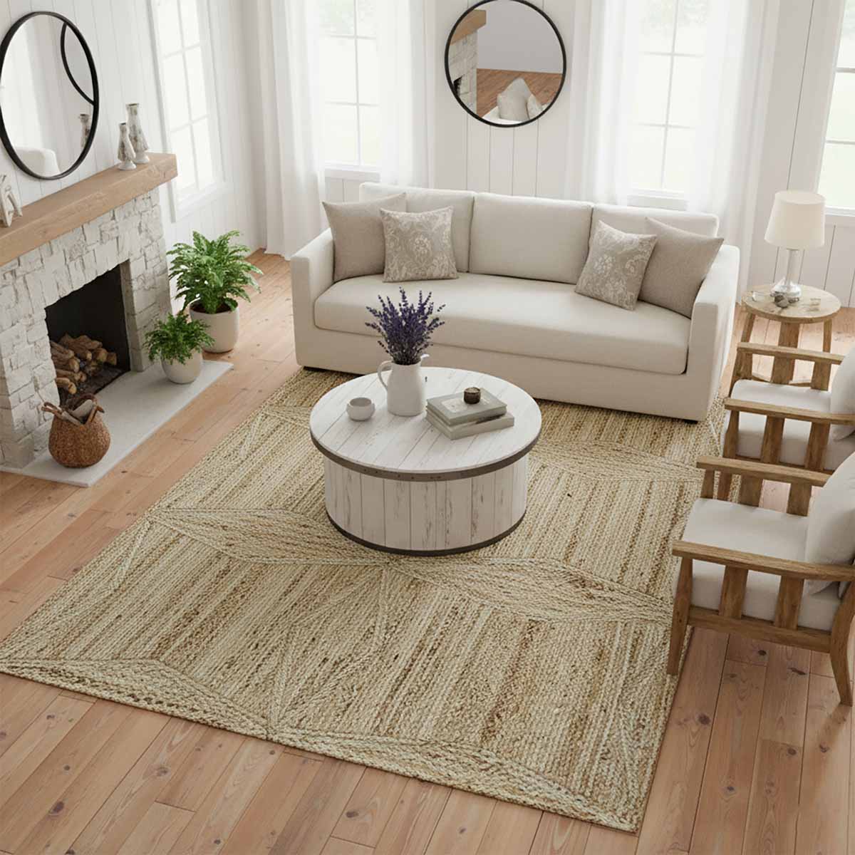 Hand Braided Natural Jute Area Rugs - Image 3
