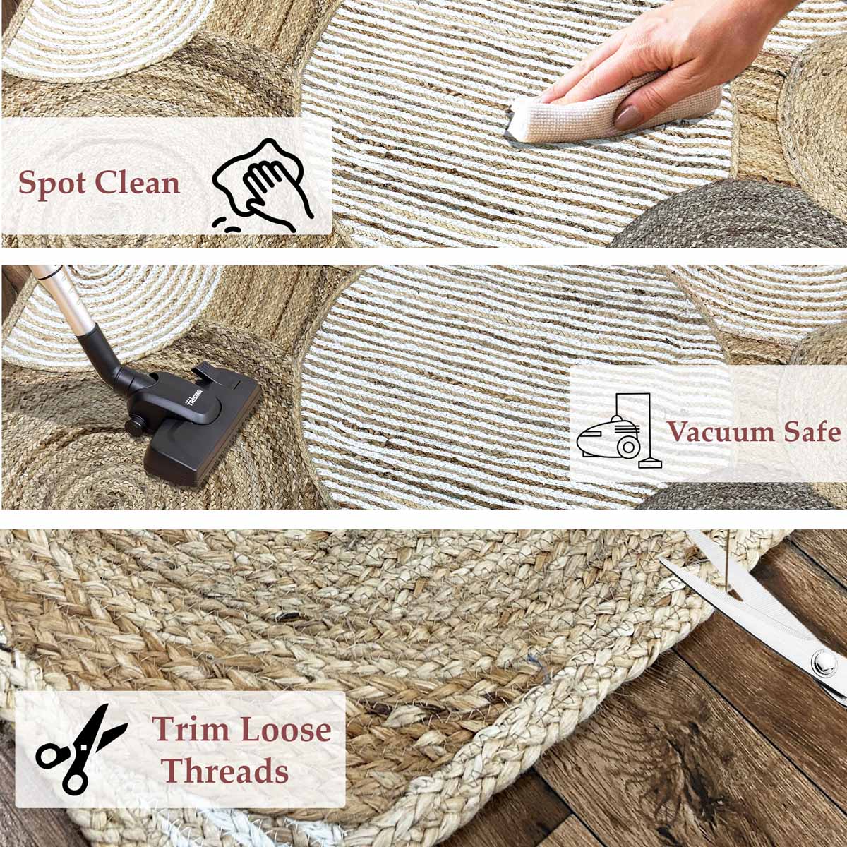 Hand Braided Designer Jute Area Rugs - Image 6