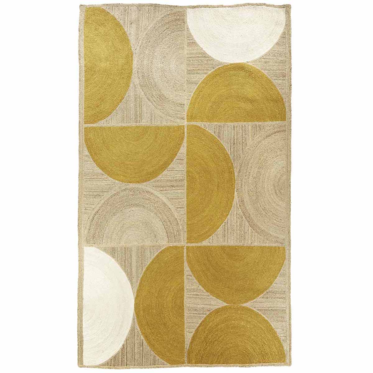 Yellow Hand Braided Designer Jute Rug - Image 2