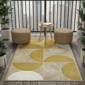 Yellow Hand Braided Designer Jute Rug
