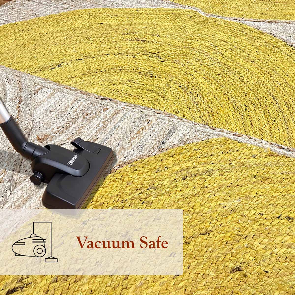 Yellow Hand Braided Designer Jute Rug - Image 3