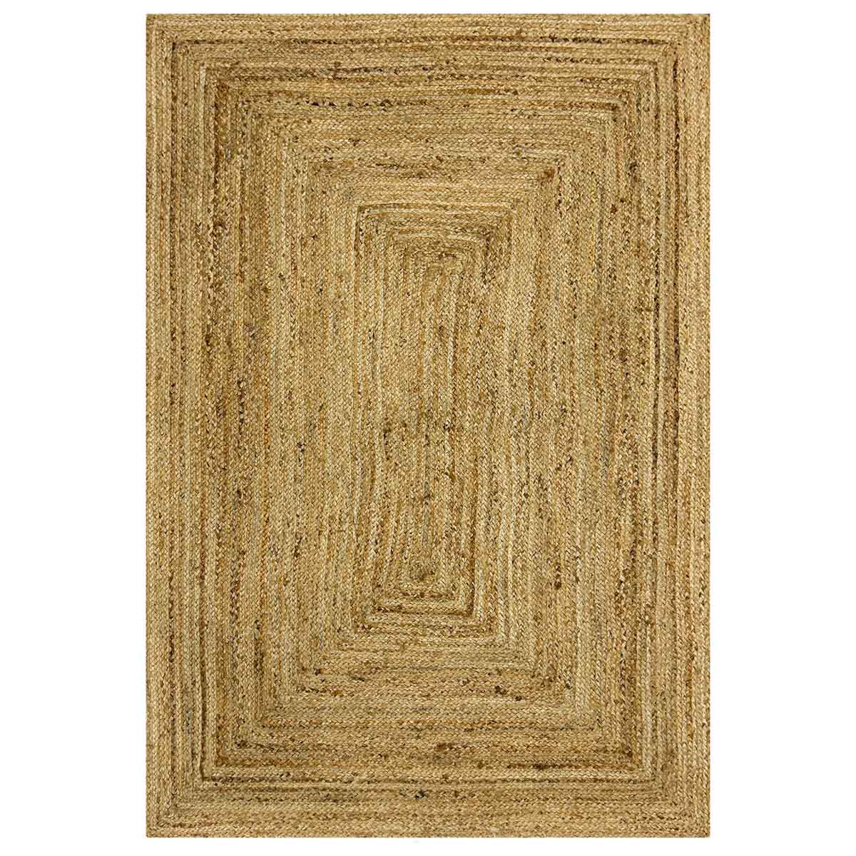 Hand Braided Beige Solid Jute Rug - Image 2