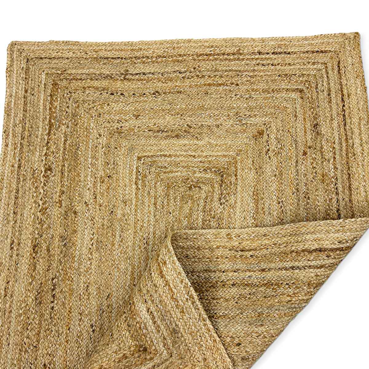 Hand Braided Beige Solid Jute Rug - Image 4