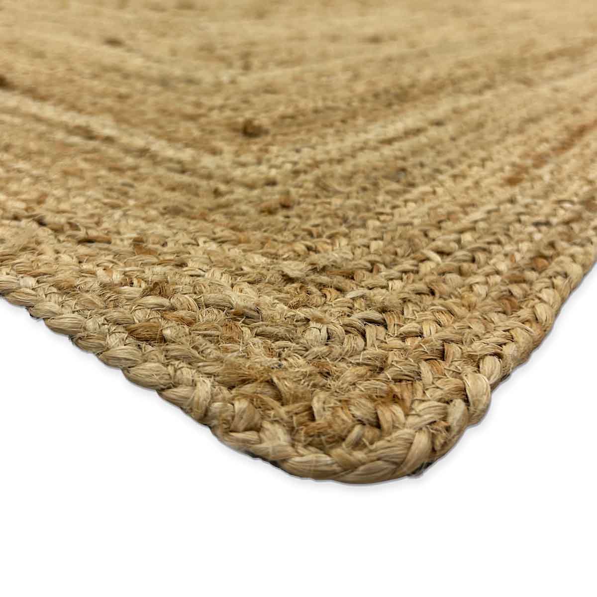 Hand Braided Beige Solid Jute Rug - Image 5