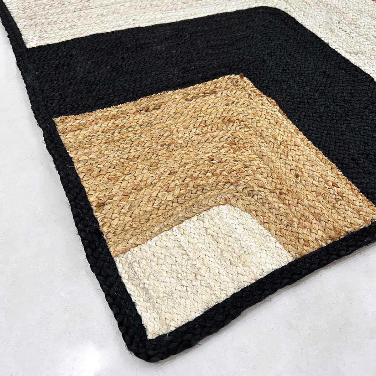 Black Hand Braided Designer Jute Area Rug - Image 6