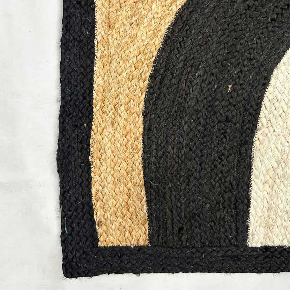 Black Hand Braided Designer Jute Area Rug - Image 5