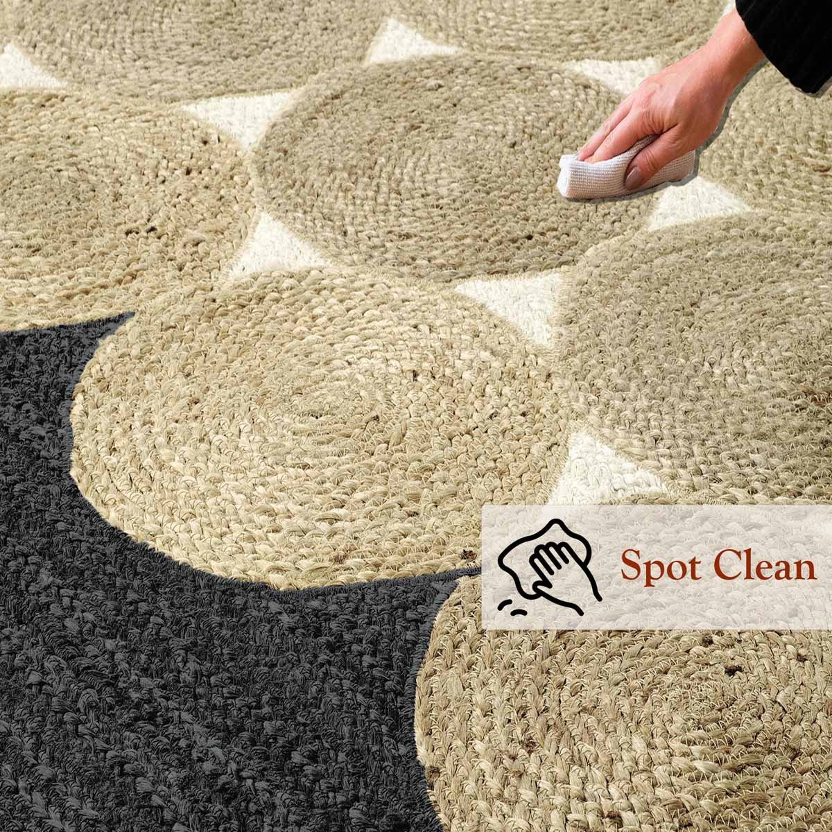 Designer Black Hand Braided Jute Area Rug - Image 4