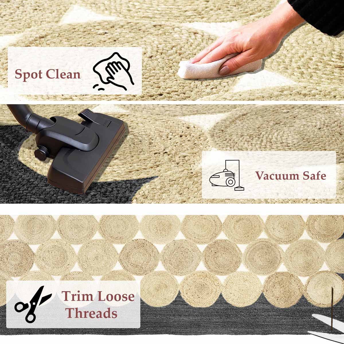 Designer Black Hand Braided Jute Area Rug - Image 5