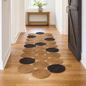 Scalloped Brown Hand Braided Jute Area Rug
