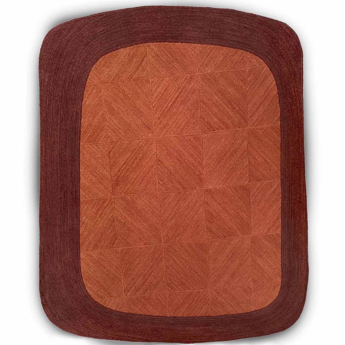 Red Hand Braided Bordered Jute Rug - 6x9 Rug - Image 2