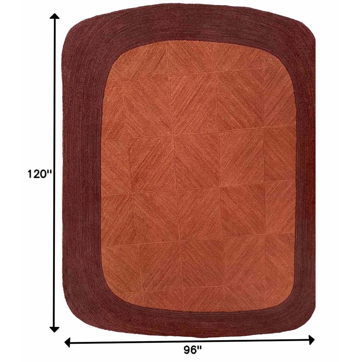 Red Hand Braided Bordered Jute Rug - 6x9 Rug - Image 5