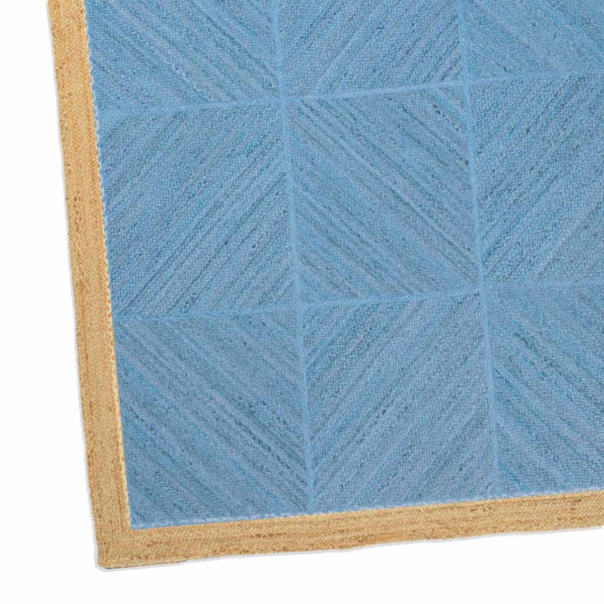 Blue Geometric Hand Braided Jute Area Rug - Image 3